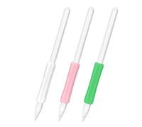 EVACH Poignées de crayon pour Apple Pencil 1ère et 2e génération, USB-C et Pro - Poignées de crayon confortables pour écrire et dessiner, lot de 3 couleurs (blanc rose vert) - Précision ergonomique