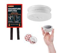 EVACUATE - Détecteur de fumée NF autonomie 5 Ans + Support magnétique + Couverture Anti-feu 1,20x1,20 M