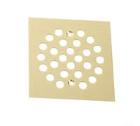 Évacuation de douche en acier inoxydable, 10 x 10 cm de qualité supérieure, couvercle de vidange carré à visser pour drainage rapide, empêche le blocage (carré - doré)