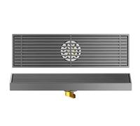 Évacuation de douche linéaire avec filtre à cheveux, caniveau de sol rectangulaire pour cuisine, salle de bain, garage, sous-sol, hôtel