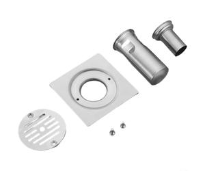 Évacuation de sol en acier inoxydable pour institutions avec drainage | Siphon de douche verrouillable 7,5 x 7,5 cm en acier inoxydable anti-odeur tamis agrandi compatible tuyau de 50 mm argenté