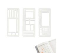 Evadollina Accessoires de Bullet Journal, 3 Pièces d'Accessoires de Journal, Modèles Flexibles, Planificateurs Réutilisables pour Journal, Calendrier, Listes de Vérification