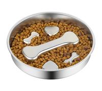 Evadollina Gamelle Anti-Glouton Chien, 22cm INOX Gamelle Anti Glouton Chiens, Gamelle Chien, Gamelle Grande, Gamelle Chat, Gamelle Chien, Écuelle Anti-Glouton, pour Chiens Et Chats