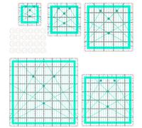 Evadollina Lot de 5 Règles à Quilter, Grand Équerre, Règles Patchwork et 24 Autocollants Antidérapants, Règle de Couture, pour Utilisation Multiple (2,5/3,5/5/6/8 Pouces)