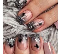 Evadollina Ongles Halloween, 24 Pièces Spider Press on Nails, Halloween (Type F)