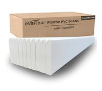 EVAFLOOR - Pack 10 Plinthe PVC 110 cm | Plinthe PVC Blanche Antihumidité | Résistantes & Faciles à Installer (Blanc - Pack 10)