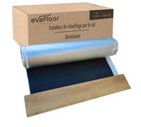 EVAFLOOR Pack 2 Sous Couche Parquet Aluminium 1x20 mètres | Sous-Couche Isolant pour Sol Stratifié Chauffant | Fabriqué avec Base EVA 2mm + Film Aluminium | Inclut Adhésif