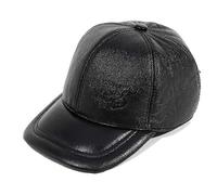 Evago Hommes Peau De Vache Chapeau Hiver Chaud Extérieur Protéger Oreille Cuir Véritable Casquette De Baseball Ajustable