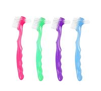 EvaGO Lot de 4 brosses de nettoyage pour prothèses dentaires avec poils multicouches et poignée ergonomique - Brosse double face pour le nettoyage des fausses dents (4C)