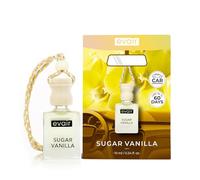 Evair Désodorisant pour voiture aux huiles essentielles dans un flacon en verre avec couvercle diffuseur en bois, 10 ml, 1 pièce (vanille)