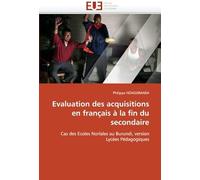 Evaluation Des Acquisitions En Français À La Fin Du Secondaire