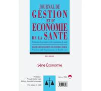 Evaluation Des Pratiques Et Des Organisations De Santé - 41 Journal De Gestion Et D'économie De La Santé-Série Economie 2023