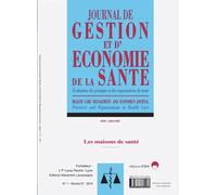 Evaluation Des Pratiques Et Des Organisations De Sante-Jges 6-2019 - Journal De Gestion Et D'economie De La Sante-N°6 Vol 37-2019