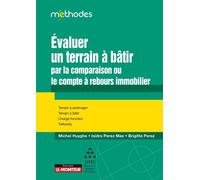 Evaluer un terrain à bâtir par la comparaison ou le compte à rebours immobilier Terrain à aménager - Terrain à bâtir - Charge foncière - Tréfonds - Brigitte Perez - Le Moniteur - broché - Etude