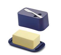 Evanda Beurrier avec couvercle pour comptoir et étagère de porte de réfrigérateur avec couteau à épandeur de beurre, gardien de beurre, porte-beurre en plastique Récipient de plateau