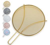 Evanda Écran d’éclaboussures d’or de 30 cm pour la cuisson, maille fine en acier inoxydable pour poêle, protection de graisse pour casserole pour arrêter les éclaboussures d’huile chaude