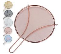 Evanda Écran d’éclaboussures en or rose de 30 cm pour la cuisson, maille fine en acier inoxydable pour poêle, protège-graisse pour casserole pour arrêter les éclaboussures d’huile chaude