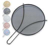 Evanda Écran d’éclaboussures noires de 30 cm pour la cuisson, maille fine en acier inoxydable pour poêle à frire, protection de graisse pour casserole pour arrêter les éclaboussures d’huile chaude