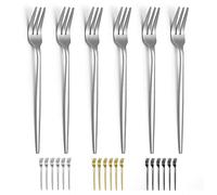Evanda Fourchettes à dessert pack de 6 16,5cm, Fourchette à gâteau en acier inoxydable, Fourchette à hors-d'œuvre familiale pour fruits, gâteaux, fromages, party trips, restaurants, facile à nettoyer,