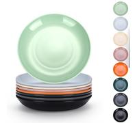Evanda Lot de 8 assiettes en plastique, Assiettes à dîner 16cm incassables et réutilisables pour tous les usages et tous les âges, résistantes au micro-ondes, sans BPA(couleur mutil)