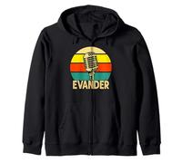 Evander Microphone rétro avec nom Amusant des années 80 Vintage Lovers Sweat à Capuche