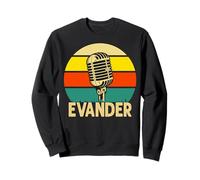 Evander Microphone rétro avec nom Amusant des années 80 Vintage Lovers Sweatshirt