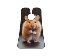 EVANEM Bavoir à barbe avec 3 ventouses et 1 sac de rangement Motif fleurs de lotus Blanc 73 x 107 cm, Hamster marron, taille unique