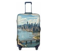 EVANEM Fish Under The Sea Housse de protection élastique pour valise, anti-rayures, convient aux bagages de 45,7 à 81,3 cm, Penthouse View Over New York Manhattan, S