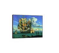 EVANEM Navire avec des voiles de papillon par Salvador Dali Wall Art Picture.Paint tableaux Reproduction impression sur toile encadrée Wall Art Home Decor 50x65cm cadre noir
