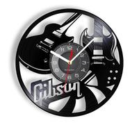 EVANEM Pendule Murale de 30CM Instrument de Guitare Moderne Vinyle Horloge Murale Acoustique Instrument de Musique Accueil Intérieur Mur Décor Rock N Roll Vintage Musicien Cadeau