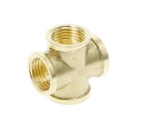 EVANEM Raccord de Tuyau en Laiton à Filetage Femelle BSP, 4 Voies, en Croix égale, for l'amélioration de l'habitat, connecteurs à 5 Voies(1/4")