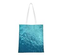 EVANEM Sac fourre-tout en toile pour femme - Bleu - Paysage de mer - Sacs à main réutilisables, Bleu océan1, Taille unique