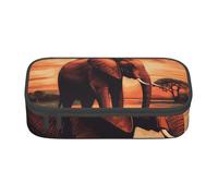 EVANEM Trousse à crayons colorée en forme de sucette, grande capacité, double couche, trousse à crayons pour étudiant, trousse de papeterie de bureau, trousse portable, Sunset Elephant, Taille unique,
