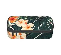 EVANEM Trousse à crayons colorée en forme de sucette, grande capacité, double couche, trousse à crayons pour étudiant, trousse de papeterie de bureau, trousse portable, Fleurs tropicales d'été