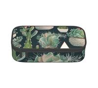EVANEM Trousse à crayons colorée en forme de sucette, grande capacité, double couche, trousse à crayons pour étudiant, trousse de papeterie de bureau, trousse portable, Plantes succulentes et cactus,