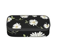 EVANEM Trousse à crayons de grande capacité double couche pour étudiant, trousse de papeterie de bureau, trousse portable, marguerite, Taille unique, Trousse de beauté