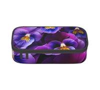 EVANEM Trousse à crayons double couche avec papillons et roses - Grande capacité - Pour étudiant - Trousse de papeterie de bureau - Trousse portable, fleur violette, Taille unique, Trousse de beauté