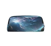 EVANEM Trousse à crayons en cuir avec fermeture éclair et motif univers graphique 3D, 3D Graphics Universe Space, Taille unique, Pochette à monnaie