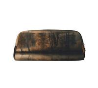 EVANEM Trousse à crayons en cuir avec fermeture éclair, motif poissons tropicaux, dauphin, corail, Reflet des arbres sur un lac, Taille unique, Pochette à monnaie