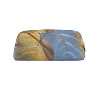 EVANEM Trousse à crayons en cuir avec fermeture éclair Motif teckel mignon, Feuilles translucides, Taille unique, Pochette à monnaie