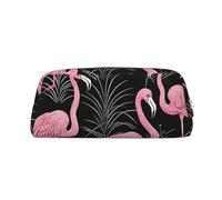 EVANEM Trousse à crayons en cuir avec fermeture éclair pour bureau, maquillage, porte-monnaie, Flamant rose abstrait., Taille unique, Pochette à monnaie
