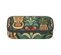 EVANEM Trousse à crayons mignonne libellule, grande capacité, double couche, trousse à crayons pour étudiant, trousse de papeterie de bureau, trousse à crayons portable, Motif vintage Aloha Tiki,