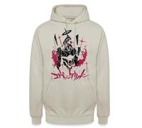 Evangelion Unit-01 Eva-01 Berserker-Modus Sweat à capuche unisexe | Illustration animée dramatique d'un personnage mécanique avec un halo et des mains sanglantes.