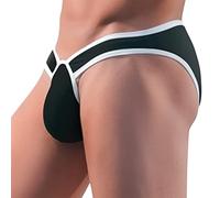 Evankin Slip sexy pour homme avec poche bombée, taille basse, bikini extensible sans étiquette, noir, Small