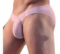 Evankin Slip sexy pour homme avec poche bombée - Taille basse - Extensible - Bikini sans étiquette, rose, Medium