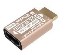 EVanlak Adaptateur d'émulateur HDMI EDID factice, affichage virtuel sans tête, passe-câble HDMI 1080p @ 60 Hz à 4K @ 60 Hz, bidirectionnel, doré - 1 paquet
