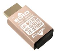 EVanlak Adaptateur émulateur HDMI EDID factice, affichage virtuel sans tête, Ghost Passthrough HDMI 1080p @ 60 Hz à 8K @ 30 Hz, bidirectionnel, doré - 1P