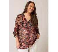 Evans Evans Black Button Detail Blouse