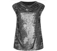 Evans Evans Black Chrome Cowl Neck Top