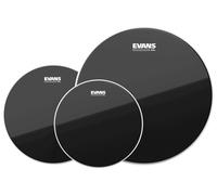 Evans Peaux pour Toms ETP-CHR-R Black Chrome – Set 10/12/16" Noir